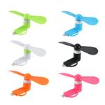 DNTESR Mini Cell Phone Fan 2-in-1 Fan Compatible for iPhone, iPad, Android Smartphone,Tablet - Colorful and Powerful- Cell Phone Summer Accessories (6-Pack)