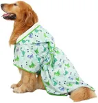 HDE Dog Bathrobe Super Absorbent Quick Drying Towel with Hood for All Dog Breeds Sizes S-XXL - Cute Dinosaurs - XL