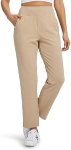 Libin Womens Casual Travel Pants Stretchy Golf Ankle Pants 7/8 Dress Pant Slacks Athletic Workout Sweatpants with 4 Pockets Khaki XL