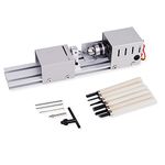 Woodworking DIY Lathe 24V 96W Mini Lathe Machine DIY Lathe Set with Power Adapter (Lathe Miniature Standard + Polishing Function)