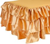 Tadpoles Ruffle Satin Twin Bed Skirt, Gold