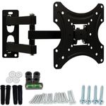 Bodyplus Tilt and Swivel TV Wall Bracket with ±15° Tilt and ±90° Swivel - Robust TV Wall Mount for 10 to 42" Inch Plasma, LCD and LED TVs - 30 kg Capacity TV Mount - 200x200mm Max VESA TV Wall Bracket