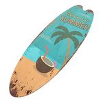 Artibetter Surfboard Wooden Sign Surfboard Beach Signs Surfboard Plaque Decoration Surfboard Wall Signs Coastal Hanging Upholstery Trim Decorative Wall Ornament Outdoor Beach Vacation Metal