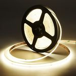 SIRYYUI 12V COB LED Strip 5M,4000K Natural White LED Strip Lights with 480LEDs/M,CRI 90+,8mm Width,Uniform Dotless LED Tape Light for Room Cabinet DIY Home Projects (No Power Supply)