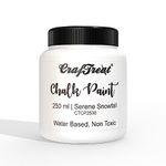 CrafTreat Serene Snowfall - Chalk Paint for Wood Furniture, Wall, Home Decor, Glass, DIY Craft - Matte Acrylic Multi Surface Paint - Chalk Paint White - 250 ML