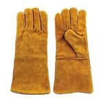 Static Arc WELDING GLOVES GAUNTLET PAIR LEATHER STOVE BURNER OVEN FIRE HEAT RESISTANT