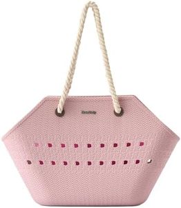 Paws & Go Tote Bag,Eco-friendly EVA Beach Bags for Women,Waterproof Beach Tote,Large Capacity Handbag Shoulder Bag with Inner Pocket for Work,Beach, Travel, Shopping (Dusty Pink)
