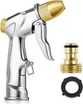 Upgrade Garden Hose Nozzle, 100% Heavy Duty Metal Handheld Water Nozzle High Pressure Pistol Grip Sprayer in 4 Spraying Modes for Hand Watering Plants and Lawn, Car Washing, Patio and Pet