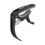 Amazon Basics Guitar Capo with Pin Remover | Heavy Duty ABS Material | Versatile Fit | For Acoustic & Electric Guitar, Ukulele and Banjo | Buzz Free (Black)