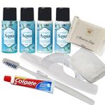 Old Tree Aqua Hotel Toiletries Kit (Pack of 50 Pouch) - Hair, Dental, Body Care Set for Hotel Rooms, Hospital, Spa, Marriage Hall & Guest House - Hotel Amenities Kit