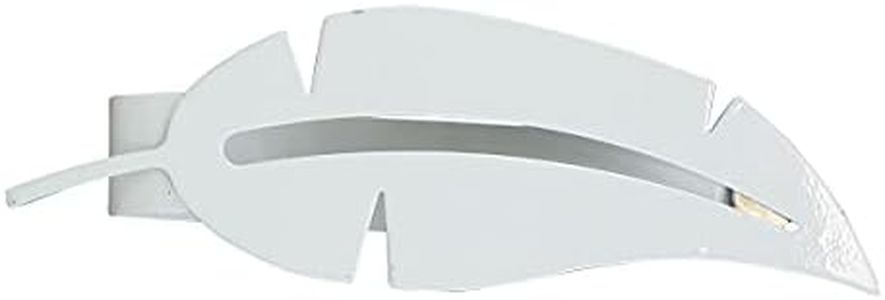 Metal Feather Curtain Tieback with Magnetic Closure – No Installation Needed – White