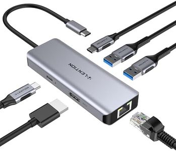 LENTION 6-in-1 USB C Hub with Gigabit Ethernet, 4K@60Hz HDMI, 100W PD Fast Charging, 3X USB 3.0 Docking Station for MacBook Pro/Air, Dell XPS, HP and More, Aluminum USB-C Adapter (C26, Space Gray)