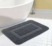 SARAL HOME EASY LIVING Microfiber Rectangular Anti Slip Bathmats|Soft & Super Absorbent Mats for Shower|Washable, Non-Slip & Quick-Drying Mats for Home/Kitchen/Office/Livig Room|(Grey, 45X70CM)