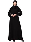 Muslim Closet Women's Inner Abaya Dress Made with Nida Matte Fabric with Side Pockets and Cuff Sleeves - A-Line Burqa for Ladies and Girls (MC-IA-2.0-Black-3XL/58)