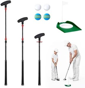 HUIJUTCHEN Golf Putters for Men Women,Adjustable Golf Club Set with 4 Balls & Flag Cup,Two-Way Mini Golf Putters for Right/Left,Indoor Golf Putter Training Set for Teenagers,Adults