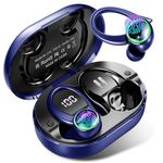 Wireless Earbuds Sport, Bluetooth Headphones 5.3, HiFi Stereo Ear Buds, ENC Noise Cancelling Mic Headphones, 50H Dual LED Display Earbuds, in Ear Earphones with Earhooks, for Running/Fitness/Workout