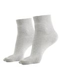 Jockey Women's Ankle Length Toe Cotton Socks 7487_Grey Melange_FREE SIZE