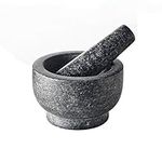 Lagostina Natural Granite Hand Mortar And Pestle, Manual Grinder, Perfect Crushing Herbs, Spices, 1.3 Cup Capacity, Durable And Easy To Clean, Gray, L413.4106.02