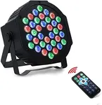 LUNSY Dj Lights, 36 LED Par Lights Stage Lights with Sound Activated Remote Control & DMX Control, Stage Lighting Uplights for Wedding Club Music Show Christmas Holiday Party Lighting - 1 Pack