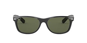 Ray-Ban RB2132 - New Wayfarer Non-Polarized Sunglasses Black Frame Crystal Green Lens Size 55