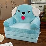 Three Layers of Folding Kids Sofa/Children Sofa/Lazy Sofa/Armchair Flip Open Plush Foldable Mini Sofa Softtoy Cute Cartoon Design Baby Seat Couch (Not Cover!with Liner Filler) (Blue Dog)