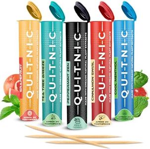 Quit-NIC Infused Flavored Toothpicks to Help Quit Smoking - Nicotine Free - Non-GMO, Kosher Vegan Variety Pack, 20 Count (Pack of 5)