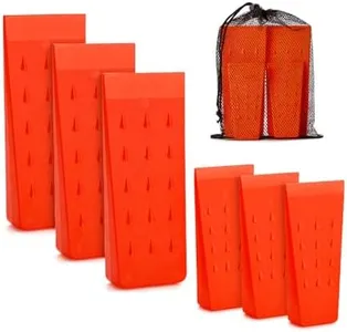 UNCO- Tree Felling Wedges with Spikes, 5.5" & 8", 6 pcs, Orange Wedges with Storage Bag, Splitting Wedge, Plastic Wedges for Tree Cutting, Logging Tools and Equipment, Chainsaw Wedges for Trees