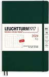 LEUCHTTURM1917 Monthly Planner & Notebook Paperback (B6+) 2024, 16 Months, Softcover, Forest Green, English