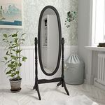 Vida Designs Nishano Cheval Mirror Free Standing Full Length Floor Standing Dressing Mirror Adjustable Bedroom Furniture Wooden, Black