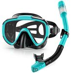 Lealinga Snorkel Set Adults Snorkel Mask Anti-Fog Panoramic View Diving Mask Dry Top Snorkel Kit with Travel Bag Diving Set for Snorkeling Scuba Diving Swimming Travel