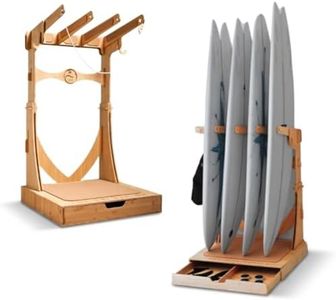 LISS Spirit Rack, Vertical Surfboard Rack Stand Holder for 3 & 4 Boards, Indoor Surf Rack Storage Display for Longboard, Shortboard, Snowboard, Wakeboard, Skateboard Up to 10Ft Long