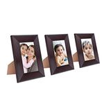 Amazon Brand - Solimo Collage Photo Frames, Set of 3, Tabletop (3 pcs - 5x7 inch), Rosewood Color