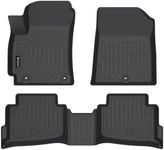 Findway F100 3D Car Floor Mat/Liner (TPE Rubber) Compatible with Kia Seltos 2021-2024, All Weather, Laser Scanned, Great Coverage. for 1st & 2nd Row - Black