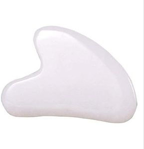 Loveliome Gua Sha Crystal Jade Stone Board for Skincare, Scraping Face Back Massage Relax Therapy Trigger Point Treatment(White Jade)