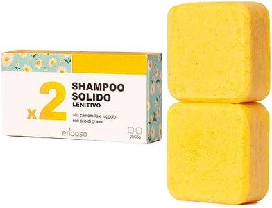 Enooso - Shampoo Solido Lenitivo Naturale per Cute Sensibile - Illuminante per Capelli Lucenti e Morbidi – 100% Vegan e Artigianale 130gr