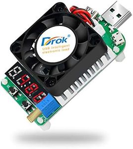 DROK USB Load Tester, Electronic Load Test Resistor Module 25W LD25 USB and Type C Interface Discharge Adjustable Constant Current 0.25A-4A Intelligent Temperature Control with Cooling Fan