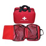 AOUTACC Nylon First Aid Empty Kit,Compact Waterproof and Lightweight First Aid Bag with Zippered for Emergency at Home, Office, Car, Outdoors, Boat, Camping, Hiking(Bag Only)