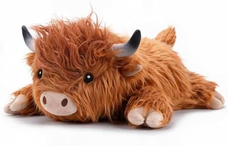 SQEQE Weighted Stuffed Animals Highland Cow, Weighted Highland Cow Plush, Large Highland Cattle Pillow Toy for Kids Adults, 23.6 Inch