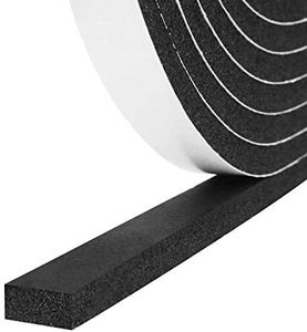 Storystore Foam Insulation Tape Self Adhesive,Weather Stripping for Doors and Window,Sound Proof Soundproofing Door Seal,Weatherstrip,Cooling,Air Conditioning Seal Strip (1/2In x 1/4In x 33Ft, Black)