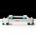 Heavy Weight+ Adjustable Metal Trolley Stand with Wheels Replacement for Whirlpool, Samsung & lg Washing Machine Stand 6.5kg 7kg 7.5kg 8kg Above Top Load/Front Loading/Fridge Stand (White)