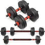 10KG Adjustable Weights Barbell & Bar Body Building Weight Set Gym Training Dumbbell Lifting Unisex Red/Black