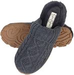 Jessica Simpson Women's Soft Knit Memory Foam Clog Slippers with Indoor/Outdoor Sole, Charcoal, Small