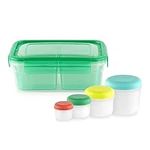 Snapware Meal Prep 12-Pc Plastic Food Storage Container with Lids, 16-Oz, 8-Oz, 4-Oz, 2-Oz, and 4.6-Cup Divided Snack Container & Plastic Cups, BPA-Free Lids, Microwave, Freezer and Dishwasher Safe