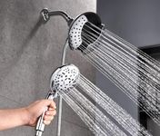 2.5GPM Shower Head, GRICH Shower Heads with Hand Held Spray, 2 in 1High Pressure Shower Head & Rain Shower Head, 9 Spray Modes Anti-Leak Shower Head with 60 Inch Hose, Height/Angle Adjustable