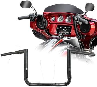 10" Rise Handlebars 1-1/2" Bagger Ape Hangers for Harley 1996-2023 Street Glide FLHX/Electra Glide FLHT/Ultra Limited FLHTK/Tri-Glide FLHTCUTG Models, Right Angle Bar Style, Black