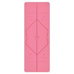 Liforme Travel Yoga mat – Free Yoga Bag, Patented Alignment System, Warrior-Like Grip, Non-Slip, Eco-Friendly and Biodegradable, Ultra-Lightweight and Sweat Resistant, Made with Natural Rubber – Pink