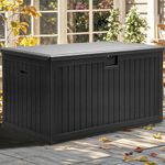 YITAHOME 230 Gallon Double-Wall Deck Box with Divider & Side Handles, Outdoor Large Storage for Patio Furniture Cushions, Garden Pool Accessories, Water Resistant & Lockable