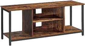 VASAGLE TV Stand for TV up to 60 inches, TV Cabinet with Open Shelves, TV Console for Living Room, Entertainment Room, Rustic Brown and Black LTV060B01