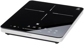 WMF Kult X Single Induction Hob Mobile, Hob up to 28 cm, Induction Hob 1 Hob, 8 Levels, Pot Detection, Touch Display, Glass Ceramic, Timer Function, 2100 W