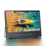 Desobry 12 Inch Portable Smart TV with Android System, Mini Kitchen TV with HDMI USB AV Headphone, DVB-T2 Freeview Compatible, 180° Adjustable Stand, Small TV for Caravan Campervan Motorhome Bedroom